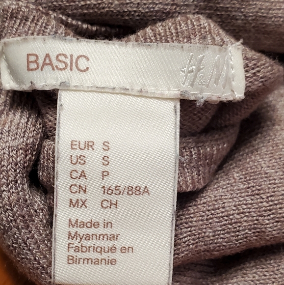 H&M Basic waterfall cardigan, lightweight, long sleeve, taupe brown sz S - Picture 5 of 6